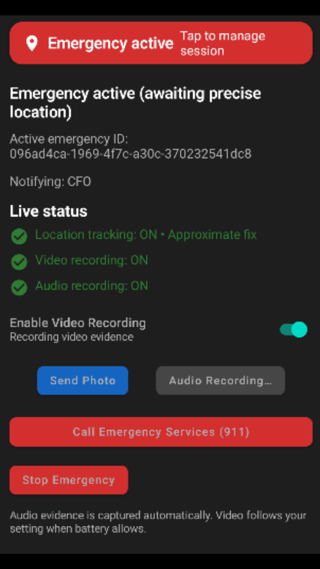 Emergency screenshot goes here