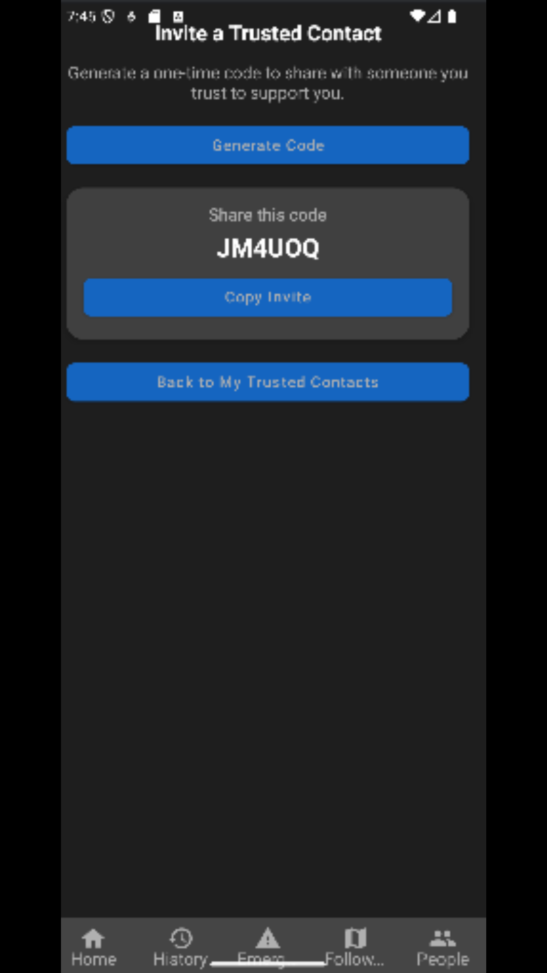 Emergency step 1 screenshot goes here